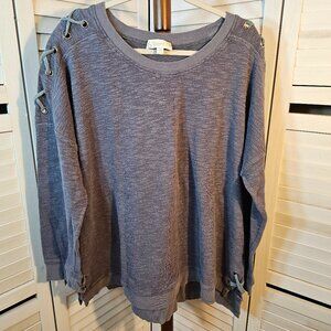 Weekend by Suzanne Betro Plus Size 2XL Dark Gray Sweatshirt